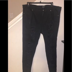 Black forever 21 ripped distressed jeans